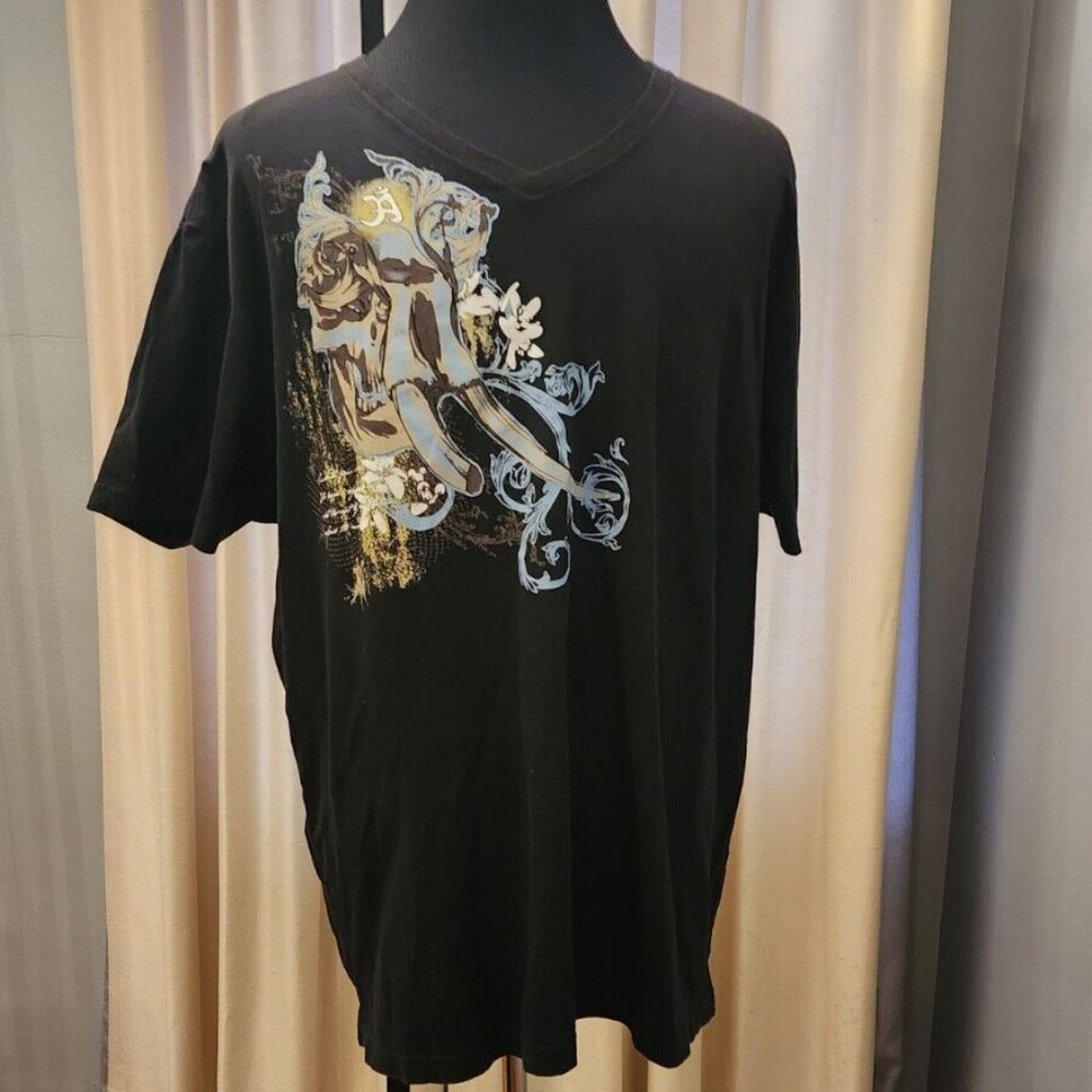 Ascension 407 Tattoo Black Graphic T-SHIRT by Next Level V-Neck 2XL